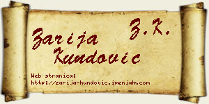 Zarija Kundović vizit kartica